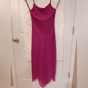 Pink asymmetrical hem dress